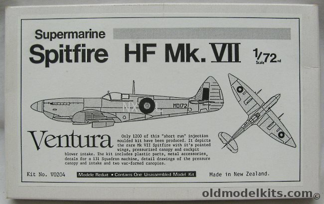 Ventura 1/72 Supermarine Spitfire HF Mk.VII - RAF MD172 of 131 Sq FO Donald Nicholson in March 1944, V0204 plastic model kit